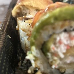 the inside of a sushi roll