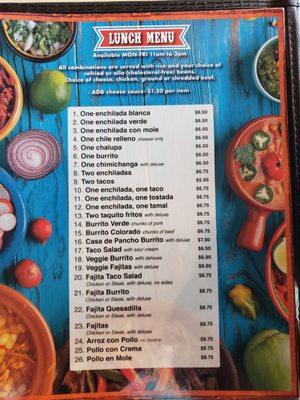Menu photo 2 La Casa De Pancho Bellevue, IA