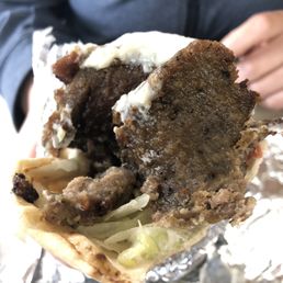 the inside of a pita sandwich