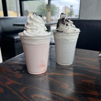Hopdoddy Burger Bar - Strawberry Shake and OREO Cookies N' Cream Shake - Burgers Near Me - San Marcos, Texas Hopdoddy Burger Bar - Strawberry Shake and OREO Cookies N' Cream Shake - Burgers Near Me - San Marcos, Texas