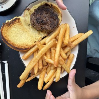 Black Tap - Anaheim - Plain kids burger with fries - Burgers Near Me - Anaheim, California Black Tap - Anaheim - Plain kids burger with fries - Burgers Near Me - Anaheim, California