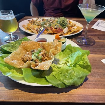 Yard House - Chicken lettuce wraps and chicken nachos - New American Near Me - Bakersfield, California