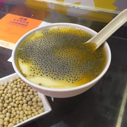 Chilled tofu dessert with ginger and basil seed Chilled tofu dessert with ginger and basil seed