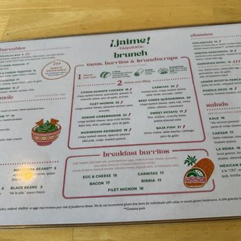 ¡Jaime! Taqueria - Brunch menu - Mexican Near Me - El Segundo, California ¡Jaime! Taqueria - Brunch menu - Mexican Near Me - El Segundo, California