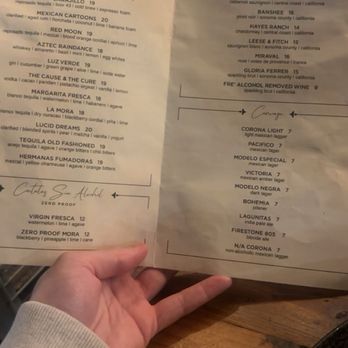Distrito Federal - NEW flimsy paper drink menu with all their best drinks removed. - Mexican Near Me - Campbell, California
