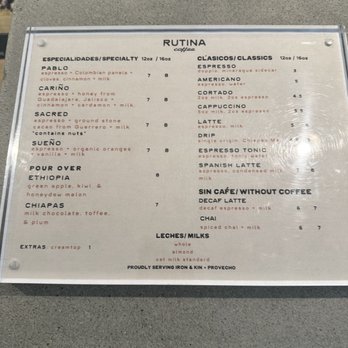 Rutina Coffee - Menu - Coffee & Tea Near Me - Palm Desert, California Rutina Coffee - Menu - Coffee & Tea Near Me - Palm Desert, California