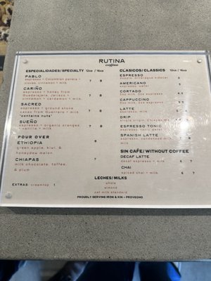 Menu photo 8 Rutina Coffee Palm Desert, CA