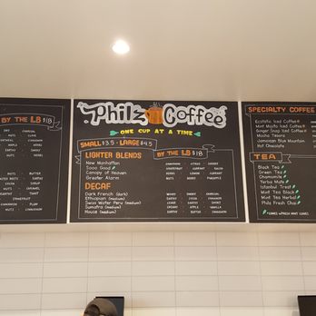Philz Coffee - Menu Price Board (09/14/16). - Coffee & Tea Near Me - Glendale, California