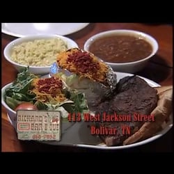 Richard's Bar-B-Q - Yummy steak, baked potato, salad, beans & potato salad! Best food in town!