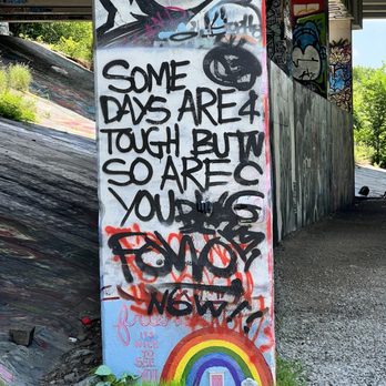 Atlanta Beltline - Beautiful PCM bridge graffiti on Beltline - Local Flavor Near Me