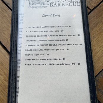Sweet Auburn BBQ - Canned beer menu - Barbeque Near Me - Atlanta, Georgia