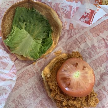Jollibee - Spicy Deluxe Chicken Sandwich (inside) - Fast Food Near Me - Torrance, California Jollibee - Spicy Deluxe Chicken Sandwich (inside) - Fast Food Near Me - Torrance, California