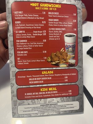 Menu photo 1 Lennys Burger Chandler, AZ