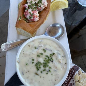 The Fish Peddler - Lobster roll with clam chowder side ($37) - Seafood Near Me - Tacoma, Washington The Fish Peddler - Lobster roll with clam chowder side ($37) - Seafood Near Me - Tacoma, Washington