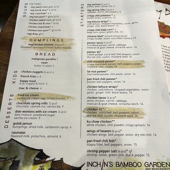 Inchin's Bamboo Garden - Menu - Indian Near Me - Bothell, Washington Inchin's Bamboo Garden - Menu - Indian Near Me - Bothell, Washington