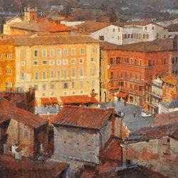Scene Gallery - Italian Village Oil on Canvas