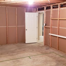 Before - the unfinished basement room