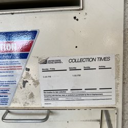 Copper Mountain Station Post Office - Inside collection times