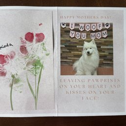 Koda's Mother's Day card for me! Koda's Mother's Day card for me!