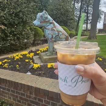 French Press - Perfect salted caramel almond milk latte - Coffee & Tea Near Me - Moorestown, New Jersey