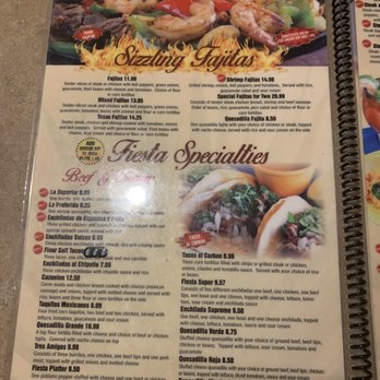 Fiesta Mexican Restaurant - Menu - Mexican Near Me - Anderson, South Carolina