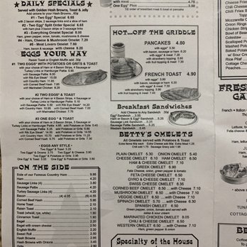 Betty Ross II - 11/20 Menu - Diners Near Me - Madison Heights, Michigan