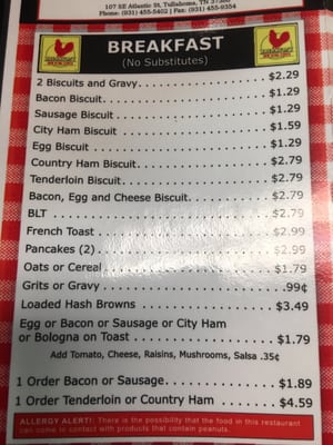 Menu photo 5 Damron's Restaurant Tullahoma, TN