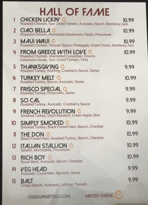 Menu photo 2 CJ's Gourmet Deli Burlingame, CA