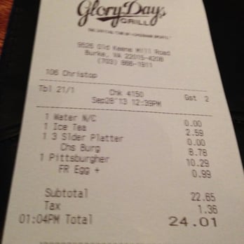 Glory Days Grill - Bill - American Near Me - Burke, Virginia Glory Days Grill - Bill - American Near Me - Burke, Virginia