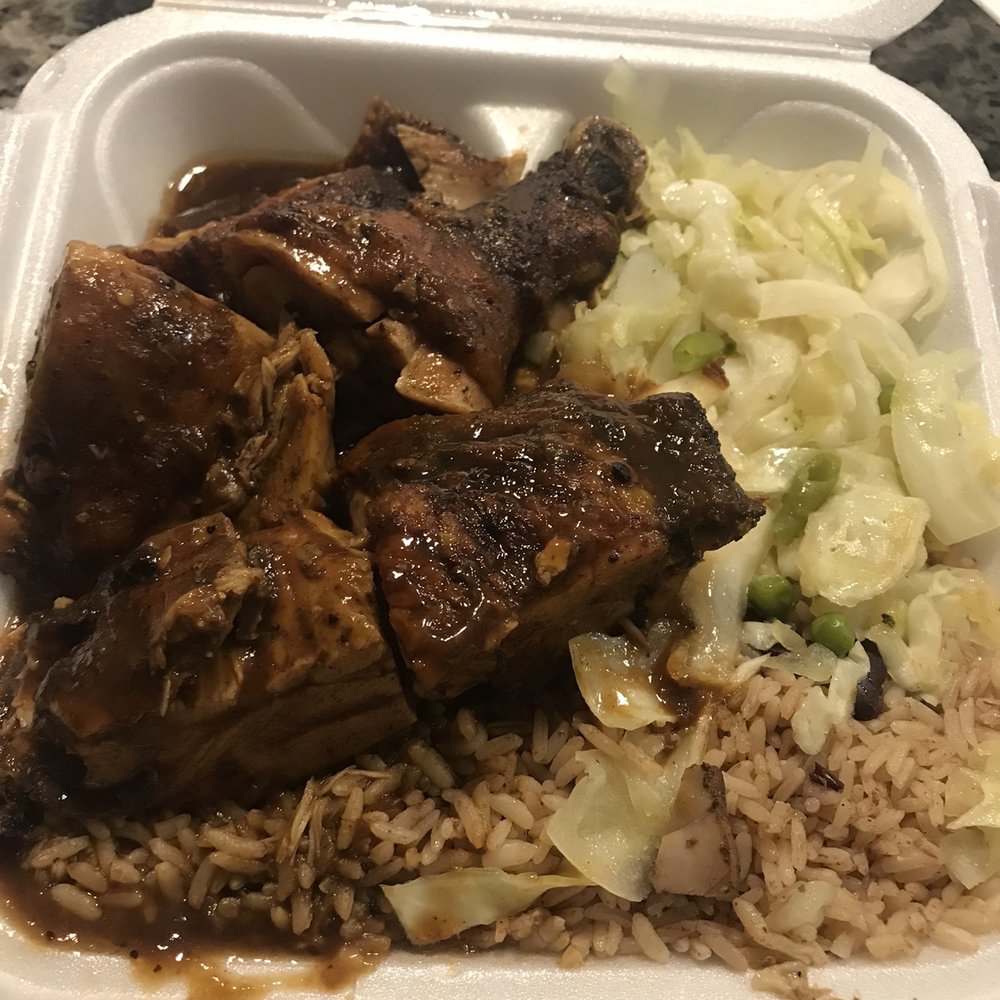 Caribbean Hut - Jerk Chicken dinner large - Caribbean Near Me - Charlotte, North Carolina Caribbean Hut - Jerk Chicken dinner large - Caribbean Near Me - Charlotte, North Carolina