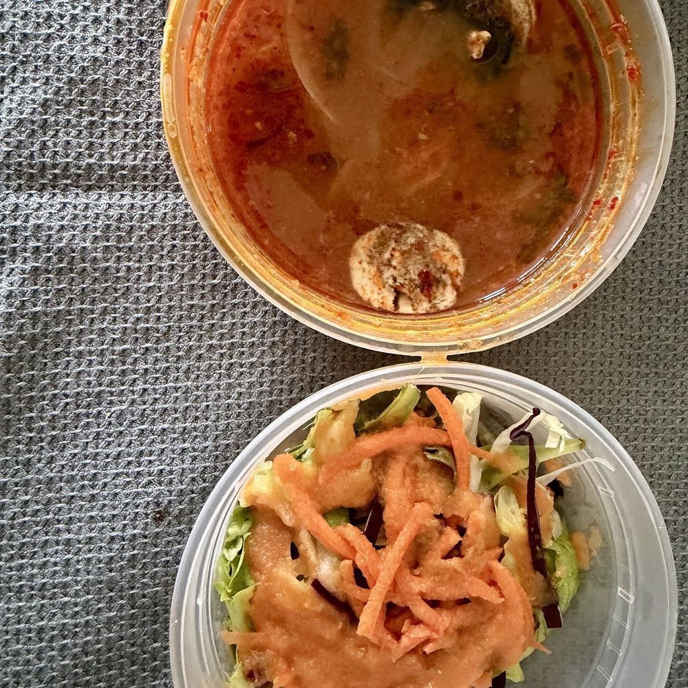 Blue Mango - Tom yum/salad lunch special. Small portions. But does hit the spot. - Thai Near Me - Commerce Township, Michigan Blue Mango - Tom yum/salad lunch special. Small portions. But does hit the spot. - Thai Near Me - Commerce Township, Michigan