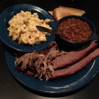 Mojo Old City BBQ - 2 meat combo: beef brisket and pulled pork with Mac and cheese and baked beans: $17 - Barbeque Near Me - St. Augustine, Florida Mojo Old City BBQ - 2 meat combo: beef brisket and pulled pork with Mac and cheese and baked beans: $17 - Barbeque Near Me - St. Augustine, Florida