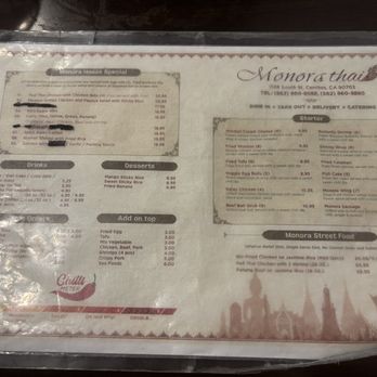 Monora Thai - Cerritos - Menu - Thai Near Me - Cerritos, California Monora Thai - Cerritos - Menu - Thai Near Me - Cerritos, California