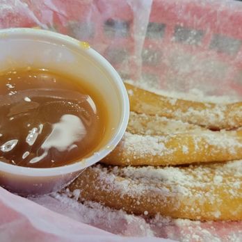 Wings 'N More Express - Funnel Cake Fries with caramel - American Near Me - Cypress, Texas Wings 'N More Express - Funnel Cake Fries with caramel - American Near Me - Cypress, Texas