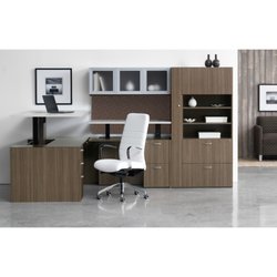 Applied Ergonomics - CANVAS BY INDIANA FURNITURE fully integrates adjustable sit-stand desking into a traditional private office
