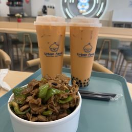 Hunan Chili Pepper Pork, Thai Milk Tea Hunan Chili Pepper Pork, Thai Milk Tea