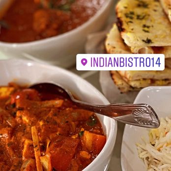 IndianBistro14 - Vindaloo, Kadai Paneer, basmati rice & garlic naan - Indian Near Me - Arlington, Texas