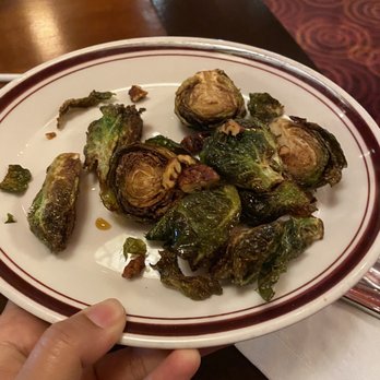 Carlyle - Crispy Brussels Sprouts with Bacon & Spiced Pecans - New American Near Me - Arlington, Virginia Carlyle - Crispy Brussels Sprouts with Bacon & Spiced Pecans - New American Near Me - Arlington, Virginia