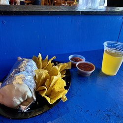 Flaming Amy's Burrito Barn - Flaming Amy burrito with chicken and shrimp
