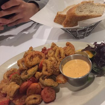 Red Stripe - the calamari appetizer is delicious with that special sauce of the restaurant - Breakfast & Brunch Near Me - Providence, Rhode Island