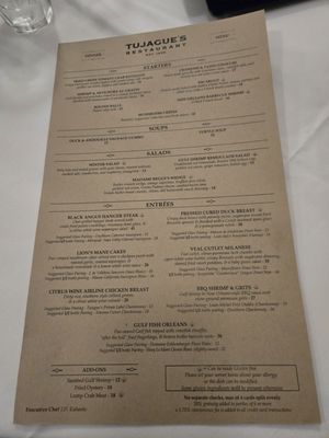 Menu photo 3 Tujague's Restaurant New Orleans, LA