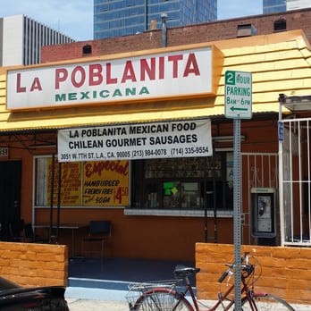 La Poblanita - a bicycle parked in front of a mexican restaurant - Mexican Near Me - Los Angeles, California