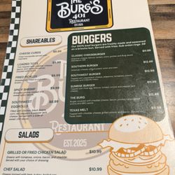 The Burgs 401 - Page of menu