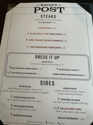Menu photo 2 Bishop's Post Chesterfield, MO