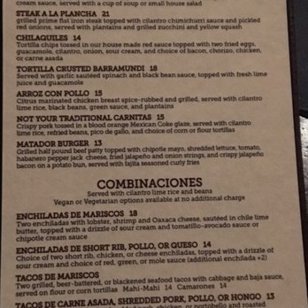 Madero 1899 - Matador Cantina Menu Page 4 of 7 as of 14 October 2017 - Mexican Near Me - Fullerton, California Madero 1899 - Matador Cantina Menu Page 4 of 7 as of 14 October 2017 - Mexican Near Me - Fullerton, California