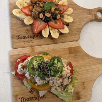 Toastique - On PB Crunch Toast Roasted Chicken Salad Toast - Coffee & Tea Near Me - Ladera Ranch, California