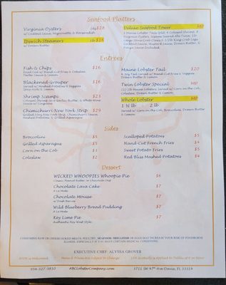 Menu photo 2 ABC Lobster Davie, FL