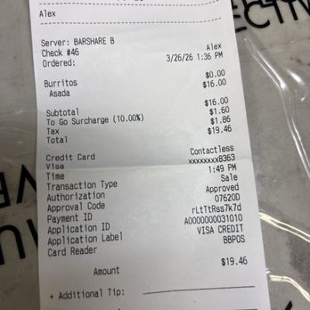 Fonda La Catrina - Receipt - Mexican Near Me - Seattle, Washington