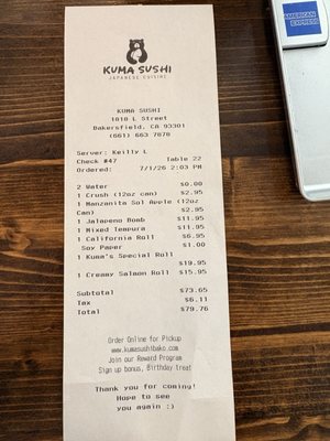 Menu photo 1 Kuma Sushi Bakersfield, CA Menu photo 1 Kuma Sushi Bakersfield, CA