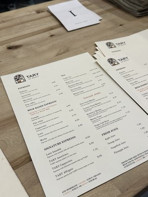 Menu photo 1 TARY Coffee Chicago, IL